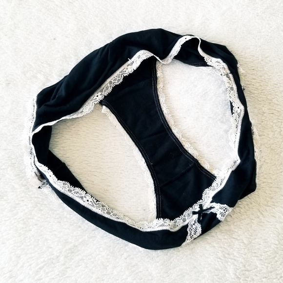 Victoria's Secret Vintage Lace Soft Cotton Modal Hiphugger Panty NWT Black - Picture 5 of 12